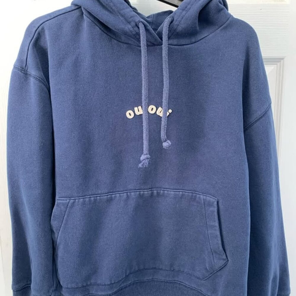 Navy Blue "OUI OUI" Hoodie - Sz. Large